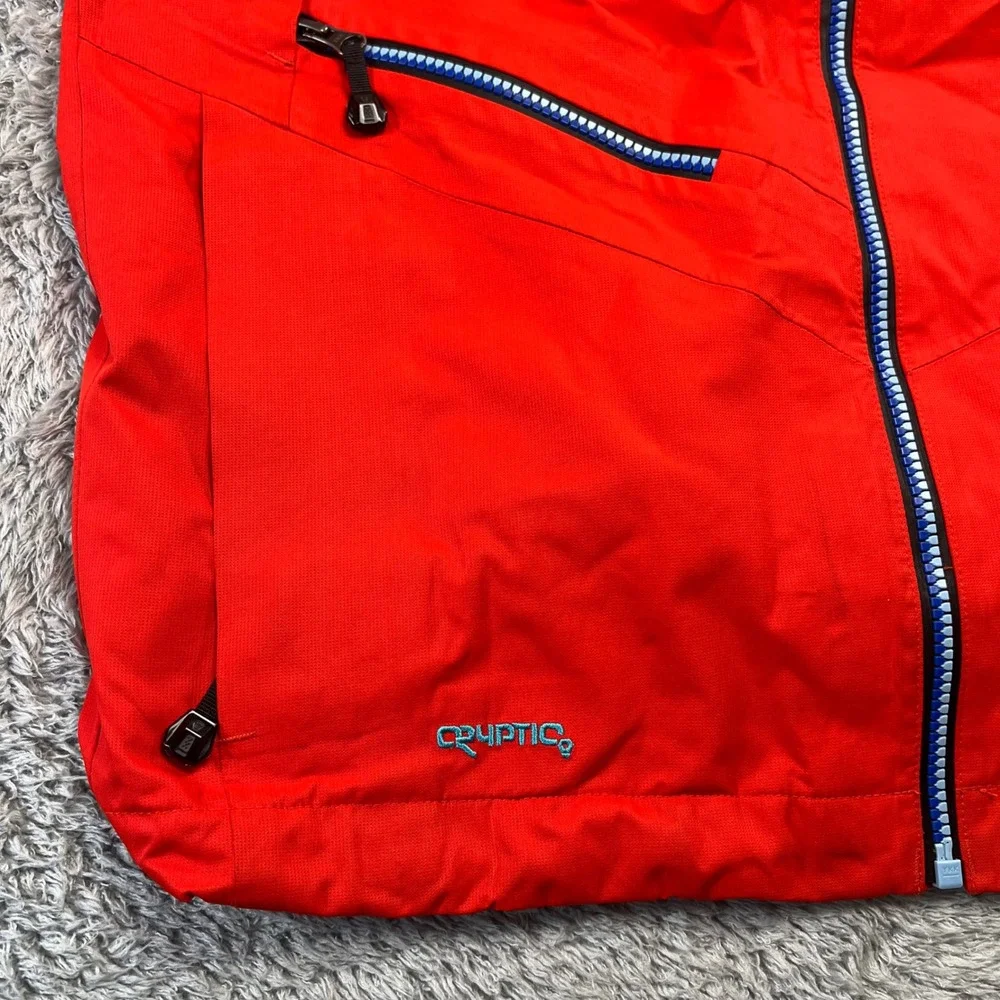 North Face Cryptic Decagon Jacket Flashlight RECCO Mens S Red Ski Snow Technical